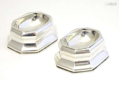 A pair of Britannia standard silver trencher salts,