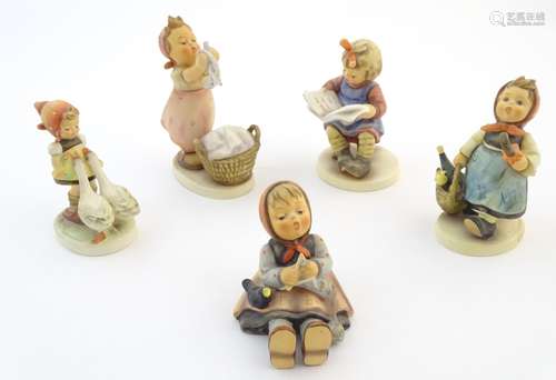 Five Hummel / Goebel figures comprising Happy Pastime,