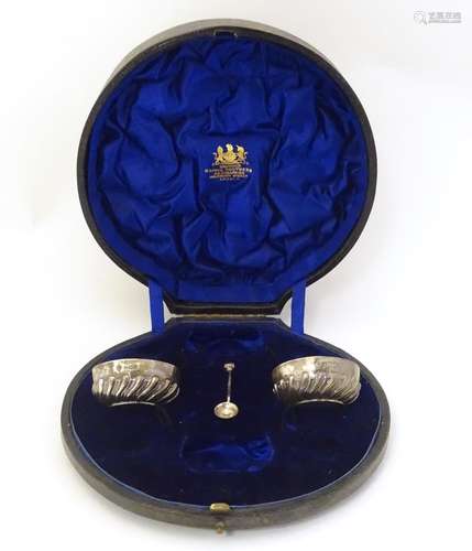 Two Victorian silver salts hallmarked Sheffield 1892,