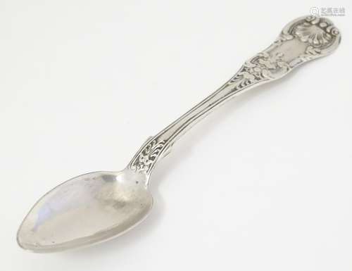 A Victorian Scottish silver King's pattern teaspoon,