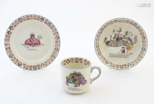A Midwinter children's trio, comprising plate, bowl and