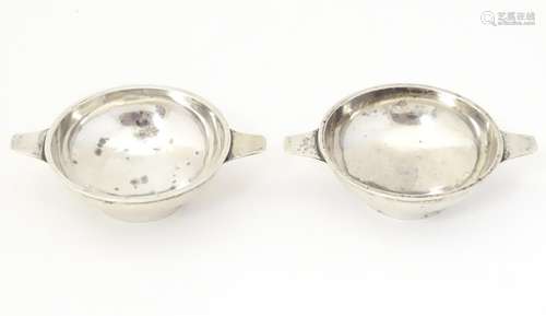 A pair of Victorian silver quaich hallmarked Chester