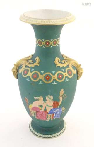 A Prattware baluster vase with Classical decoration