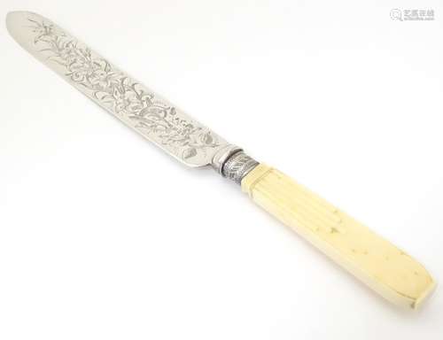 A late 19th / early 20thC silver plate cake knife.