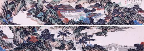 CHINESE HANDSCROLL PAINTING OF MOUNTAIN VIEWS SI…
