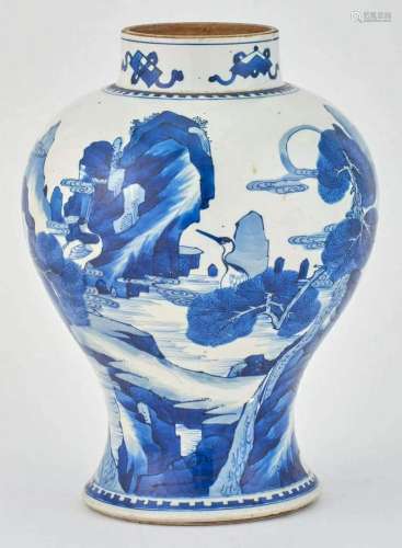 CHINESE PORCELAIN BLUE AND WHITE MOUNTAIN VIEWS TEM…