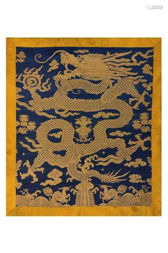 CHINESE KESI EMBROIDERY TAPESTRY OF DRAGON QING DYNA…