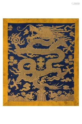 CHINESE KESI EMBROIDERY TAPESTRY OF DRAGON QING DYNA…