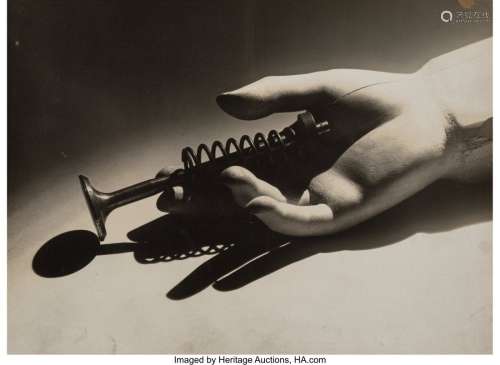 Man Ray (American, 1890-1976) Wooden Hand with E