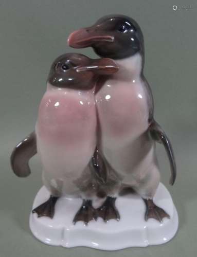Pinguinpaar "Rosenthal" Entw. Himmelstoss, bemalt