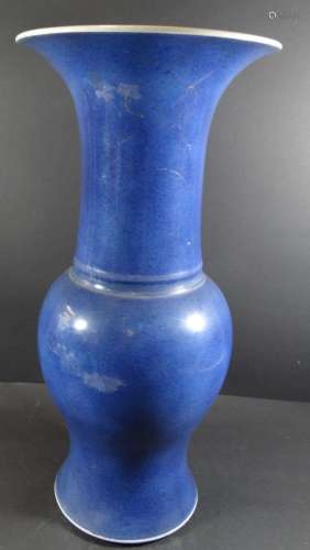 hohe China-Vase, blau, H-46,5 cm