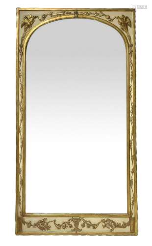 Rectangular wooden mirror, lacquered in the colors of