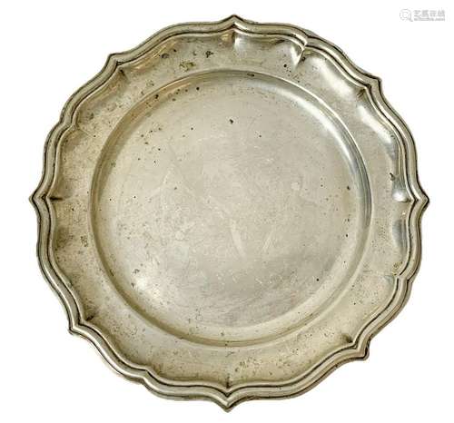 800 silver scalloped tray