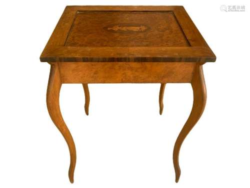 Small rectangular work table with neoclassical inlay on