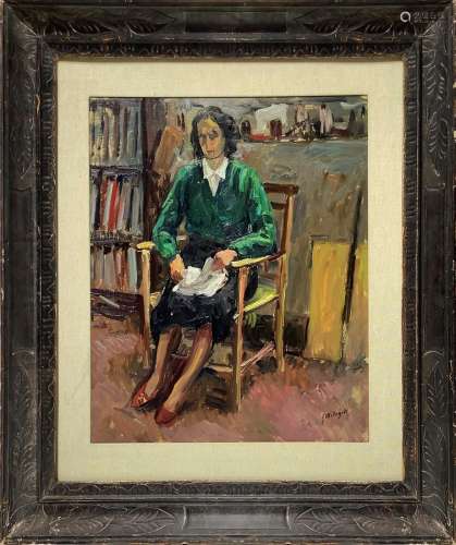 Giuseppe Malagoti Woman sitting with green jacket
