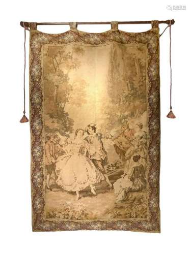 Tapestry with everyday life scene