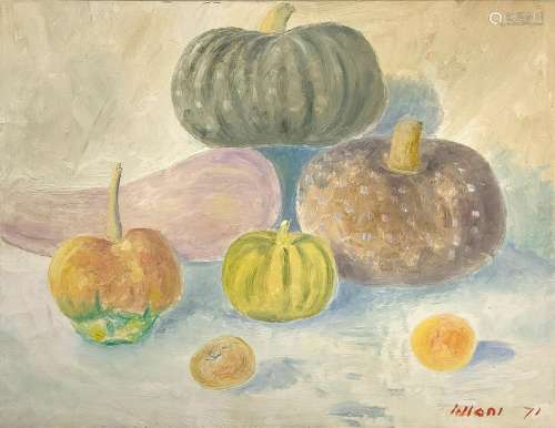 Umberto Lilloni Still life of pumpkins.