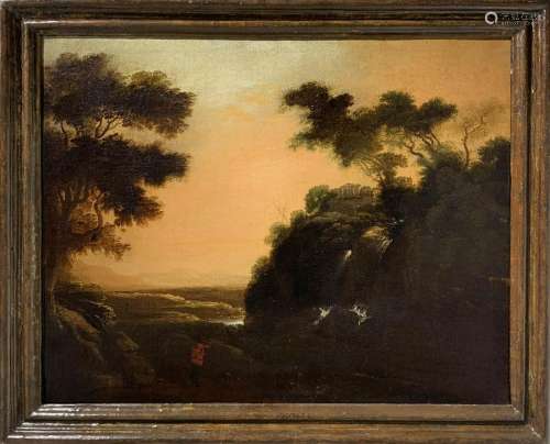 XVIII century Italian painter. Countryside landscape