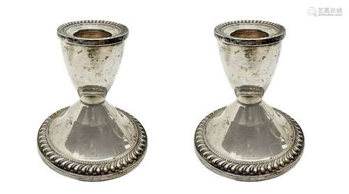 Candle holder pair in Weighted-Sterling