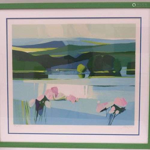 Jean BRISSONI (Né en 1932) Paysage au lac Lithographie en co...