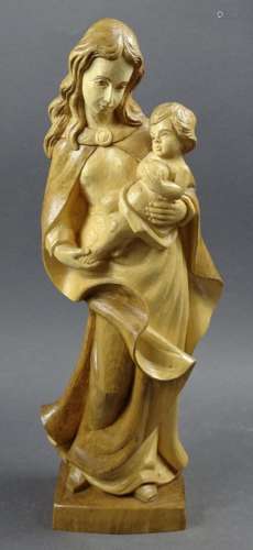 Marienfigur, Holz, Mittem 20. Jh., H. 41,5 cm