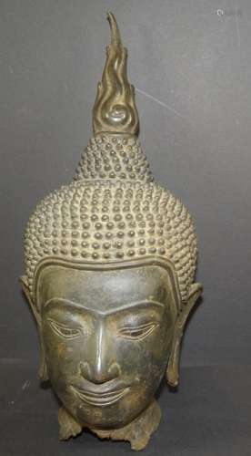 alter Bronze-Buddhakopf