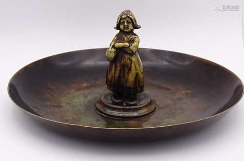 Anbietschale,Bronze, "Aegte Ildfast" mittig Hollan...