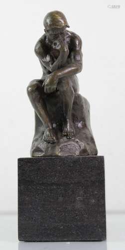 Bronze nach Auguste Rodin (1840 -1917 ), Der Denker, auf Mar...