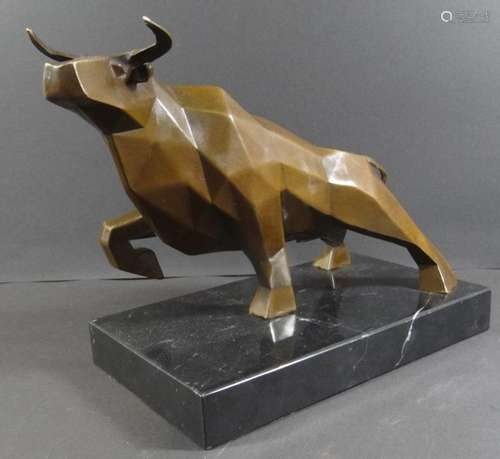 De Coux "Stier" moderne Bronze auf Marmorsockel