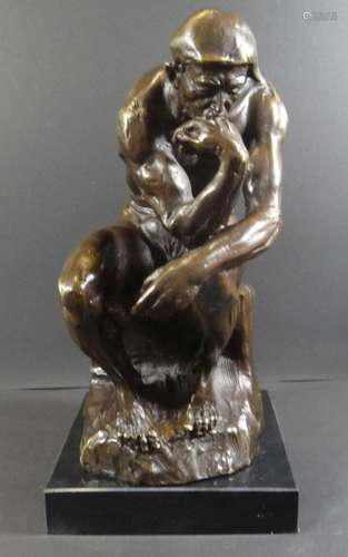 RAuguste RODIN (1840-1917) "Der Denker" Marmorsock...