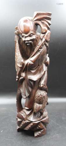 asiat. Holzfigur, ca. H-29,5cm