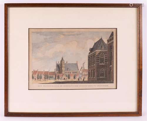 Topography, Groningen. Three various hand-coloured copper en...