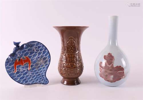 A long-necked porcelain vase, China, 21st century.
