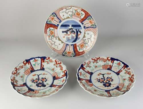 Three 19th century Imari plates