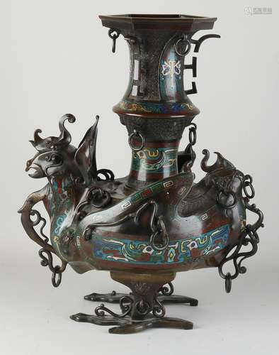 Bronze cloisonne vase