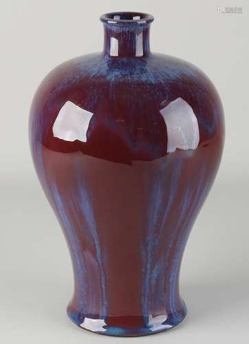 Chinese flambÃ© vase, H 30 cm.