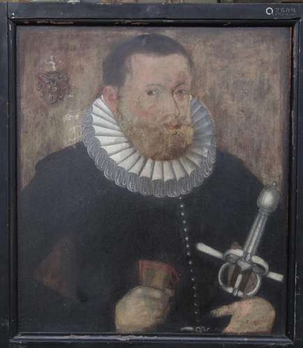 A. Fat... (?) 1613 "Halbportrait eines Edelmannes mit B...