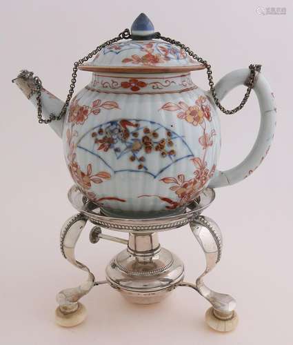 Imari teapot with silver