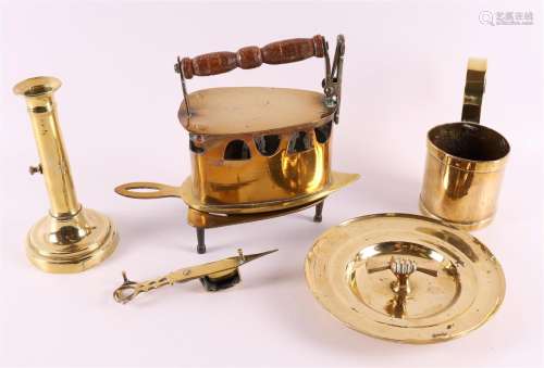 A lot of various copperware, including a coal iron, 19th cen...