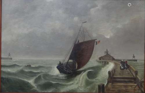 W. Smith, 1893 "Uferszene bei böigen Wind" Holland