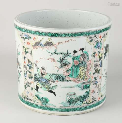 Chinese Familie Verte brush pot Ã˜ 21.5 cm.