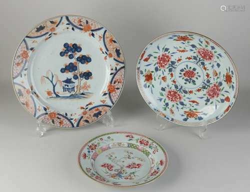 Three 18th century Chinese plates