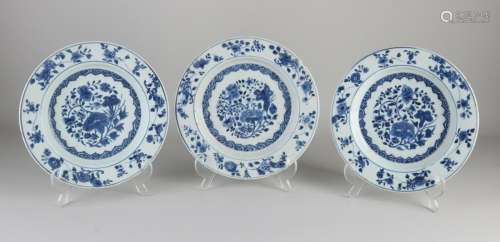 Three Chinese plates, 18th century