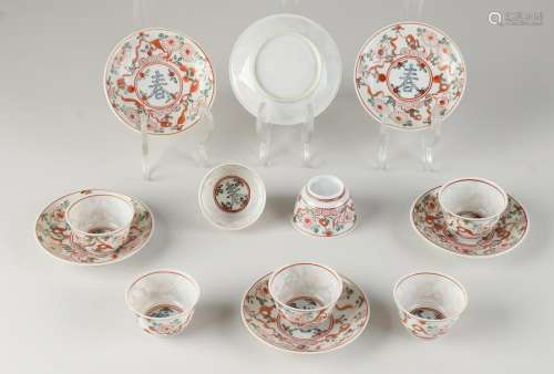 Lot of Chinese cups + saucers