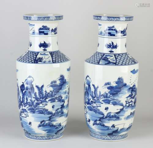 Two Chinese vases, H 37.2 cm.