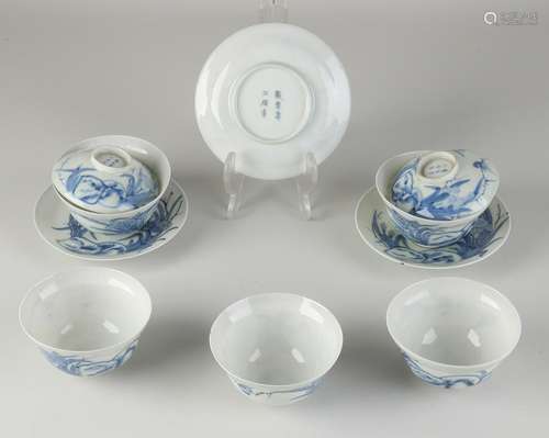 Lot of Japanese or Chinese eggshell porcelain, 1900