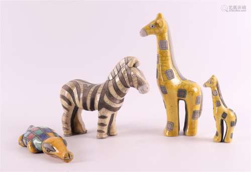 Four various porcelain animal figures, modern/contemporary.
