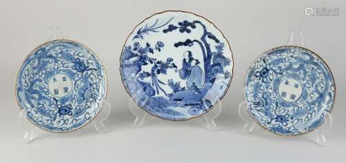 Three antique Japanese plates