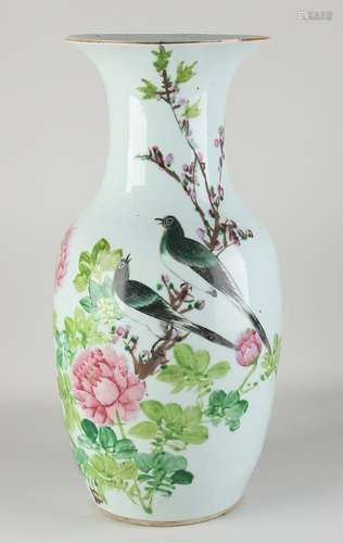 Chinese Family Rose vase, H 44 cm.