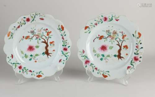 Two Family Rose plates Ã˜ 23.5 cm.